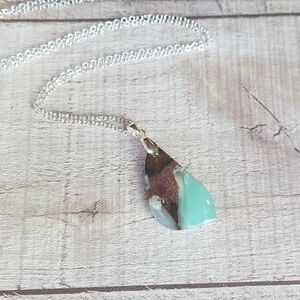 Bio Chrysoprase Necklace Natural Gemstone Crystal Pendant